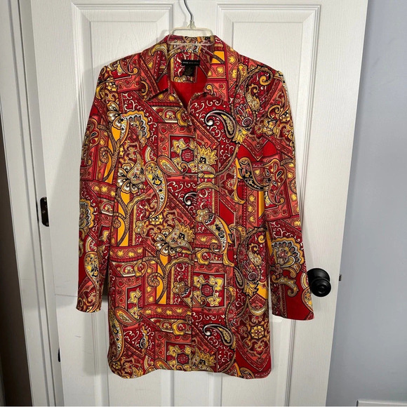 Grace Dane Lewis lightweight cotton blend jacket, bold, size 6. Vibrant, spring - Picture 1 of 9